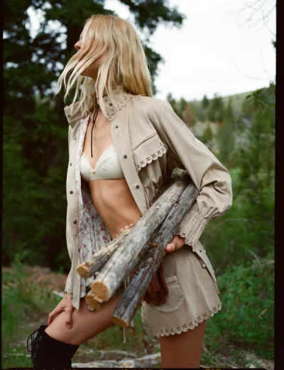 Photo of Mellie Jacket in Neutral on model, view 1